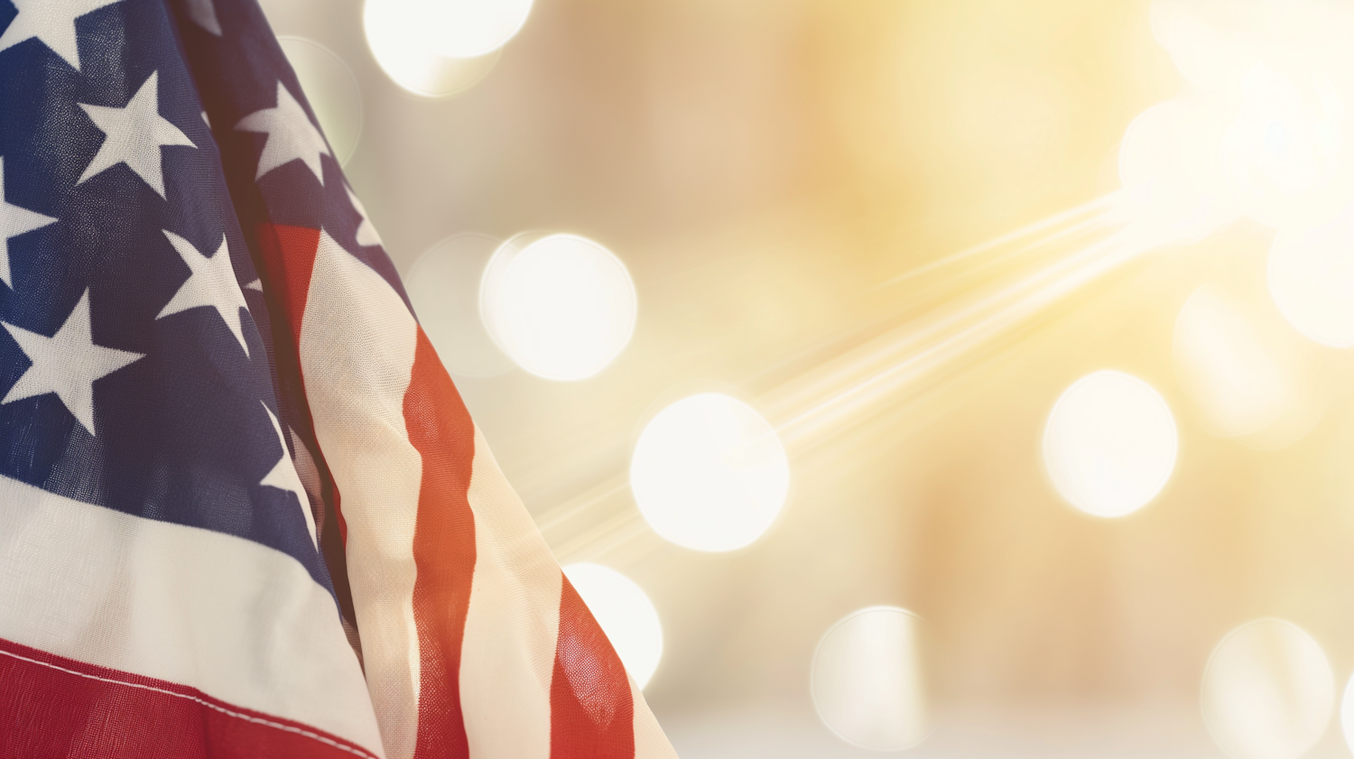 American flag at a naturalization ceremony