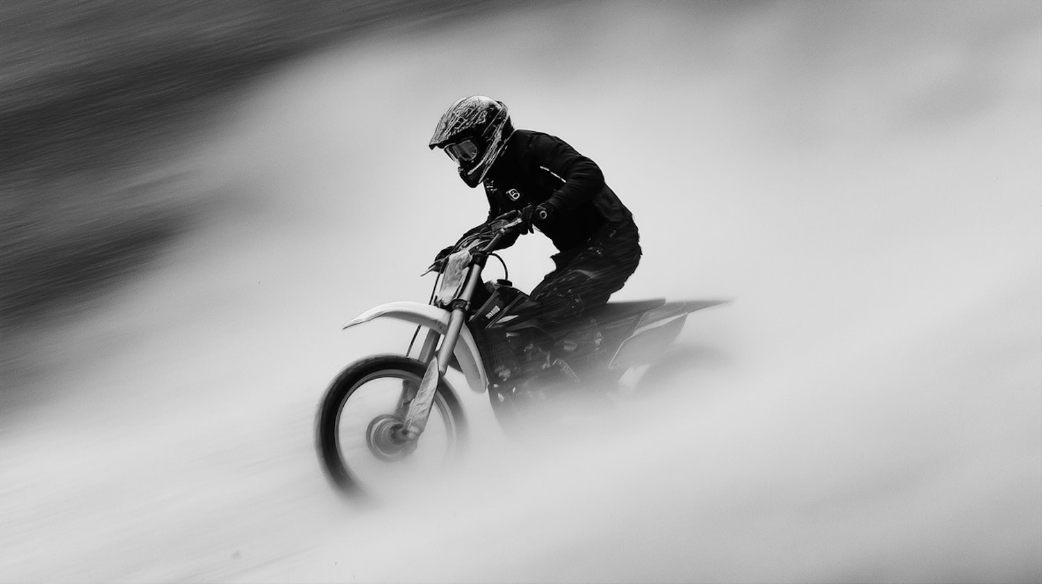 Motorcyclist on open road
