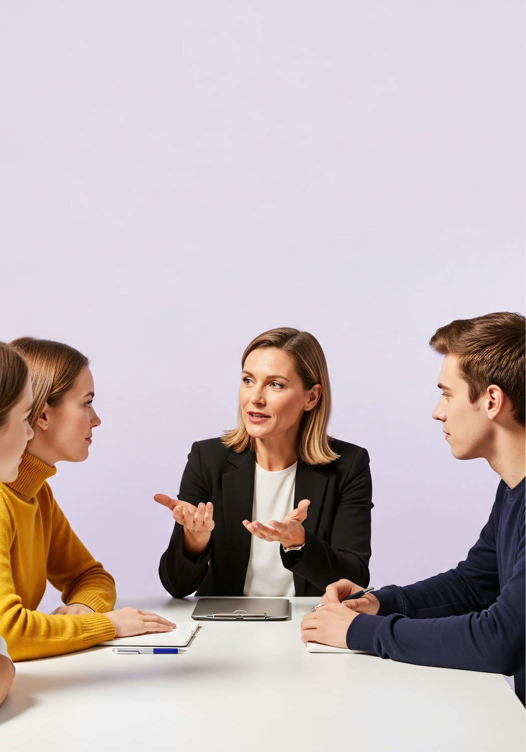 Family meeting with an elder law attorney to discuss care options