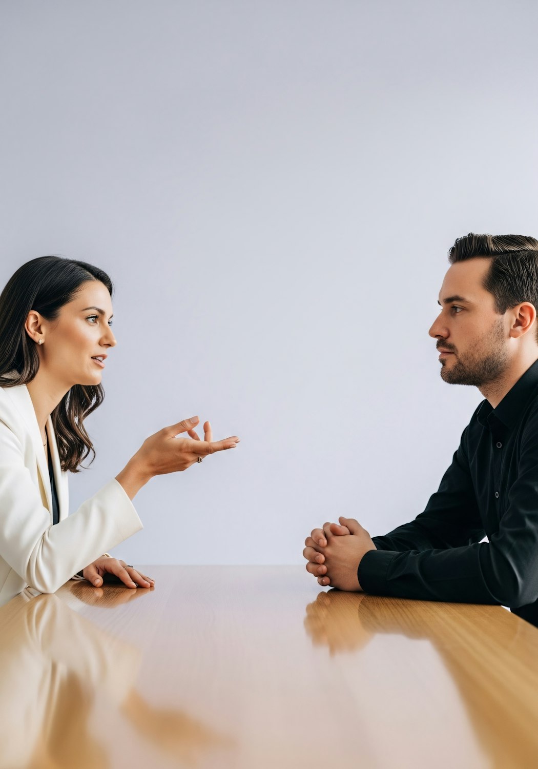 Attorney and client in a calm, private consultation