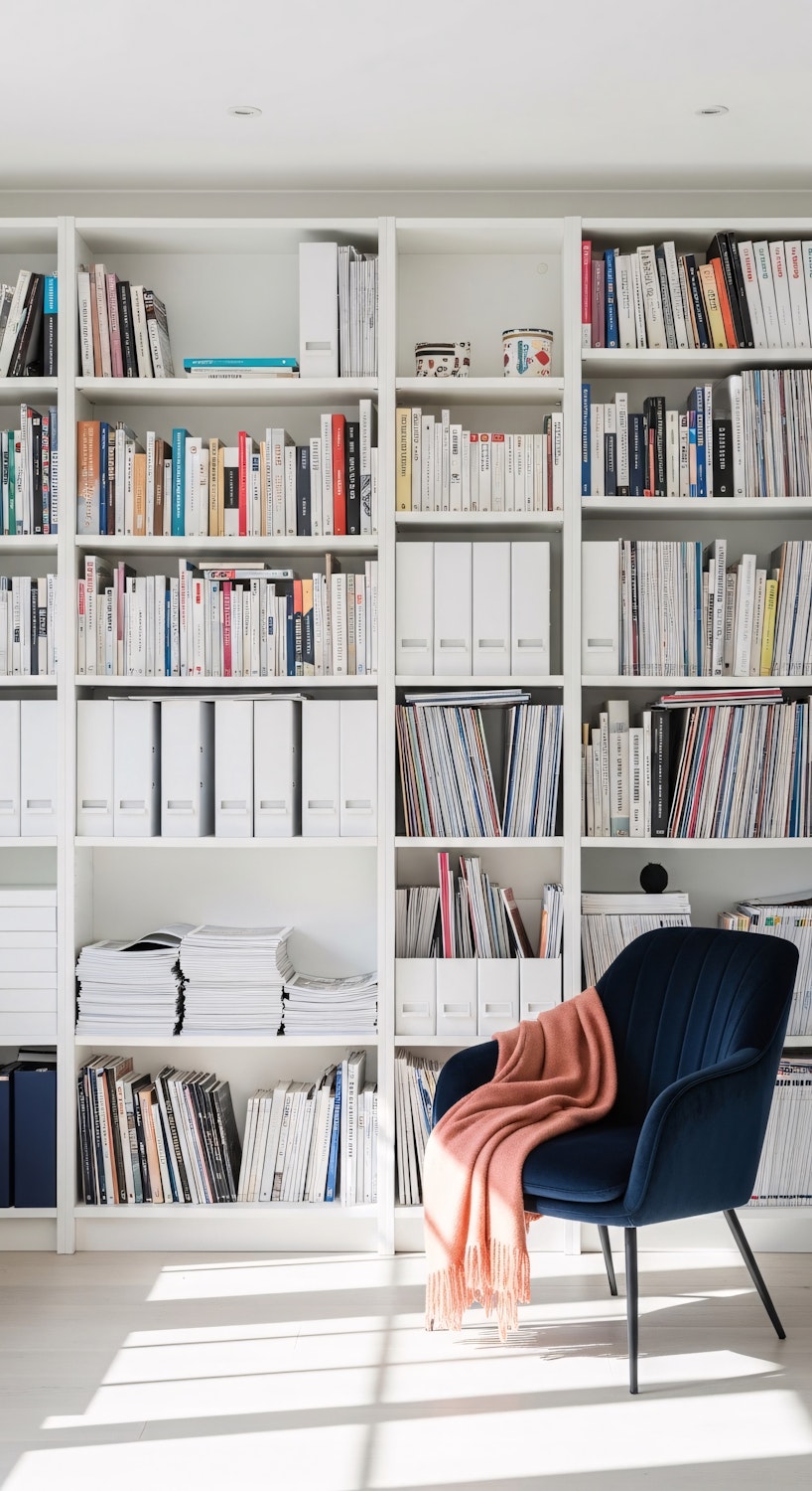 Law library with floor-to-ceiling shelves