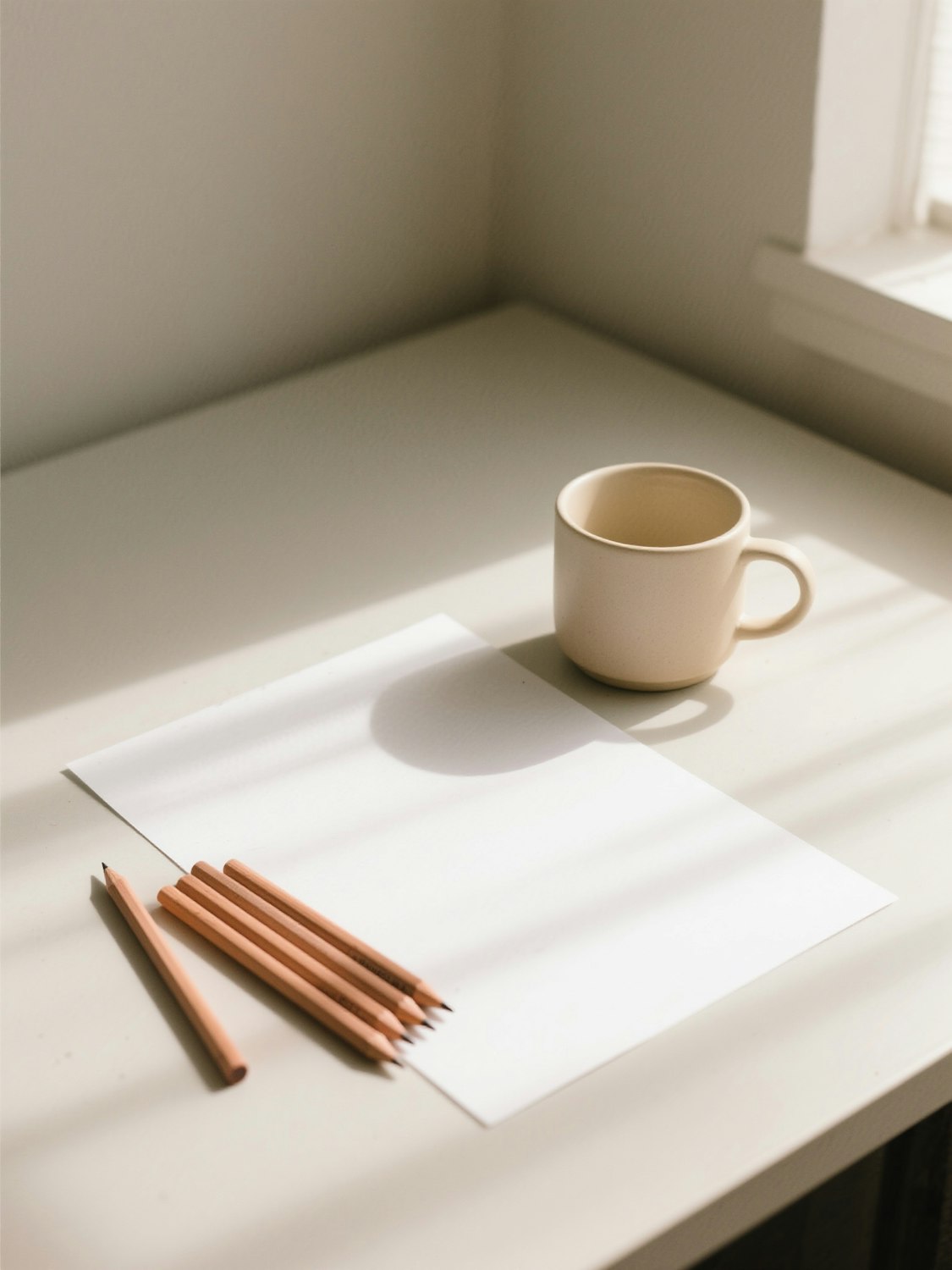 Calm, uncluttered desk with a single document and pen